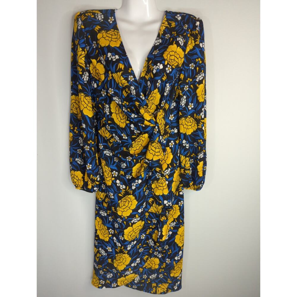 Diane von Furstenberg Thanatos Passion Floral Faux Wrap Boho‎ Dress Women 6 NWT